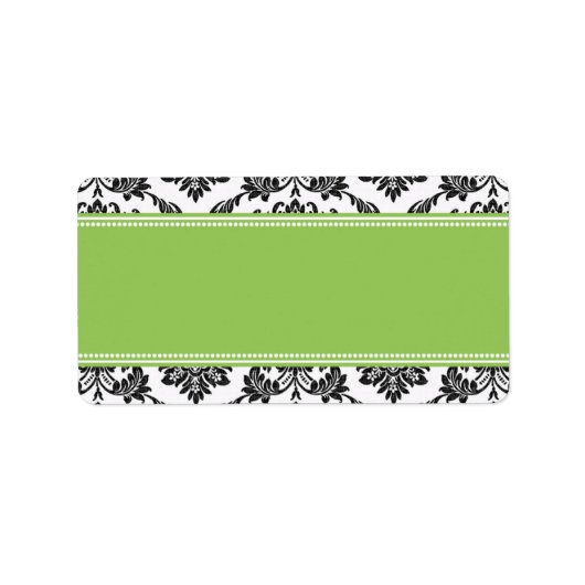 Apple Green Damask Wedding Adresetiketten Etiket (Voorkant)