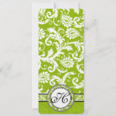 Apple Green Damask Wedding Uitnodiging (Voorkant)