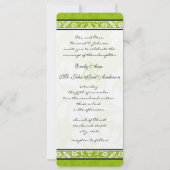 Apple Green Damask Wedding Uitnodiging (Achterkant)