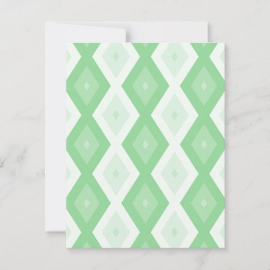 Apple green diamond pattern RSVP kaartje (Voorkant)