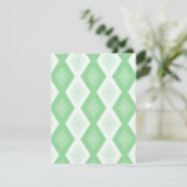 Apple green diamond pattern RSVP kaartje (Staand voorkant)