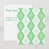 Apple green diamond pattern RSVP kaartje (Voorkant / Achterkant)