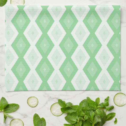 Apple green diamond pattern theedoek (Gevouwen)