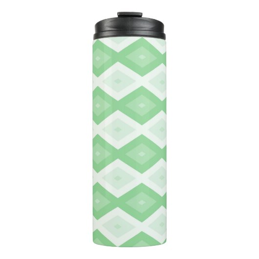 Apple green diamond pattern thermosbeker (Voorkant)