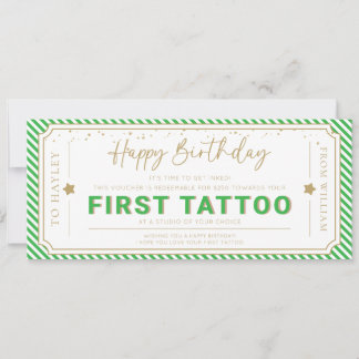 Apple Green Eerste Tatoeage Verjaardagscadeau Bon Kaart
