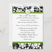 Apple Green Elegante Damask Monogram Uitnodiging (Achterkant)