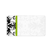 Apple Green- en Black Damask-Stippen Etiket (Voorkant)