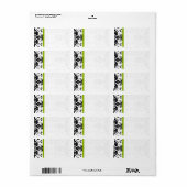 Apple Green- en Black Damask-Stippen Etiket (Full Sheet)