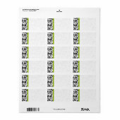 Apple Green- en Black Damask-Stippen Etiket (Full Sheet)