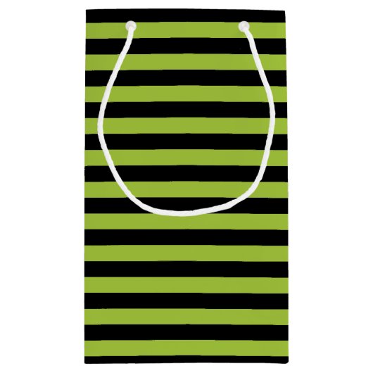Apple Green en Black Stripes Klein Cadeauzakje (Achterkant)