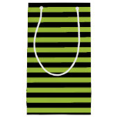 Apple Green en Black Stripes Klein Cadeauzakje (Voorkant)