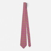 Apple Green en Magenta Stripes Stropdas (Voorkant)