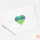Apple Green en Turquoise Damask Wedding Sticker (Envelop)