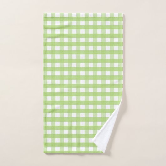 Apple Green en White Gingham controleren Bad Handdoek (Handdoek)