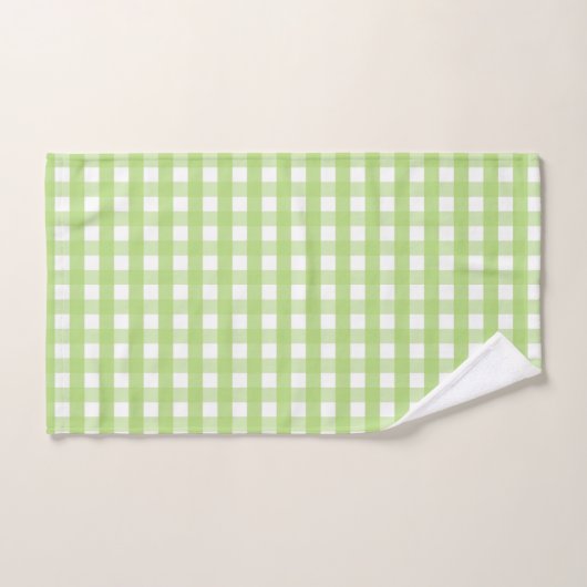 Apple Green en White Gingham controleren Bad Handdoek (Handdoek)