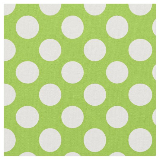 Apple Green en White Polka Dots Stof (Close Up)