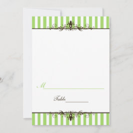 Apple Green en White Stripe Tent Style Plaatskaart