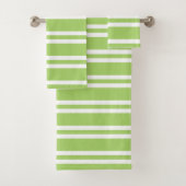 Apple Green en White Stripes Bad Handdoek (Insitu)