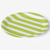 Apple Green en White Stripes Papieren Bordje (Gekanteld)