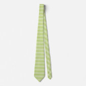 Apple Green en White Stripes Stropdas (Voorkant)