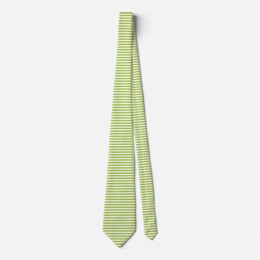 Apple Green en White Stripes Stropdas (Voorkant)