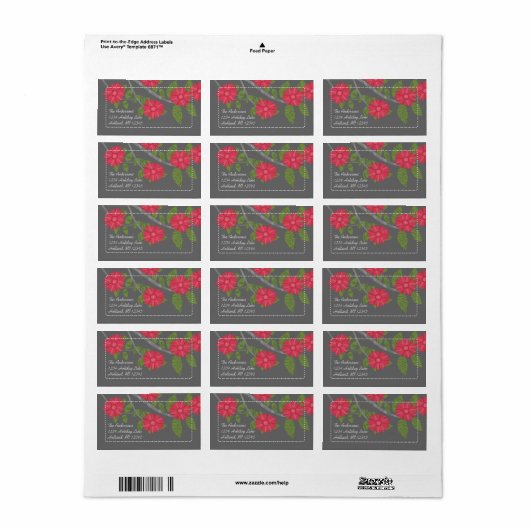 Apple Green Fuchsia Charcoal Return Label (Full Sheet)