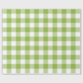 Apple Green Gingham Pset Wrapping Paper Cadeaupapier (Vlak)
