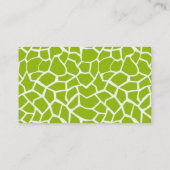 Apple Green Giraffe Animal Print Visitekaartje (Achterkant)