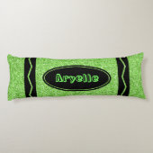 Apple Green Glitter Crayon Body Pillow + Name Lichaamskussen (Achterkant)