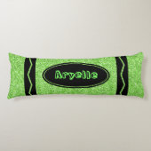 Apple Green Glitter Crayon Body Pillow + Name Lichaamskussen (Voorkant)