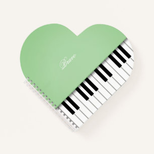 Apple Green Grand Piano Muziek Toetsenbord Aangepa Notitieboek