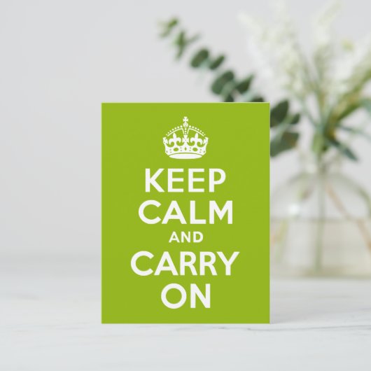 Apple Green Keep Calm en Draag door Briefkaart (Staand voorkant)