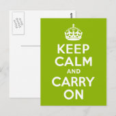 Apple Green Keep Calm en Draag door Briefkaart (Voorkant / Achterkant)