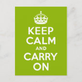 Apple Green Keep Calm en Draag door Briefkaart (Voorkant)