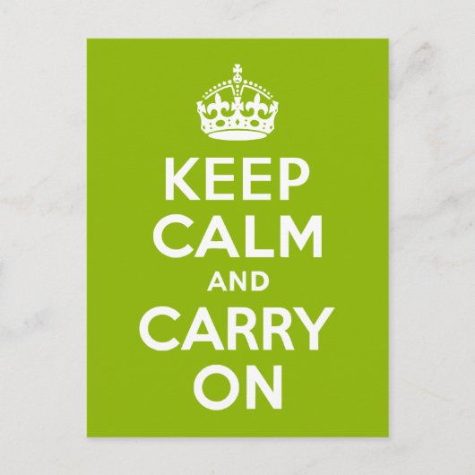 Apple Green Keep Calm en Draag door Briefkaart (Voorkant)