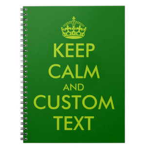 Apple green Keep Calm notitieboek   Gepersonalisee