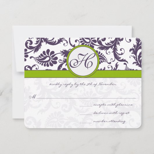 Apple Green Lapis Paarse Response Kaart (Achterkant)