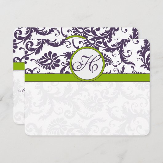 Apple Green Lapis Paarse Response Kaart (Voorkant / Achterkant)