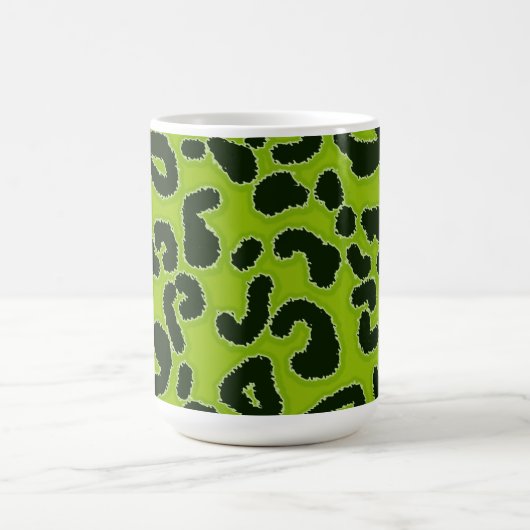 Apple Green Leopard Animal Print Koffiemok (Center)