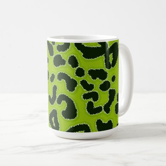 Apple Green Leopard Animal Print Koffiemok (Voorkant rechts)