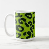 Apple Green Leopard Animal Print Koffiemok (Links)