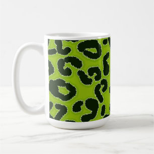 Apple Green Leopard Animal Print Koffiemok