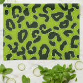 Apple Green Leopard Animal Print Theedoek (Gevouwen)
