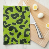 Apple Green Leopard Animal Print Theedoek (Quarter Fold)