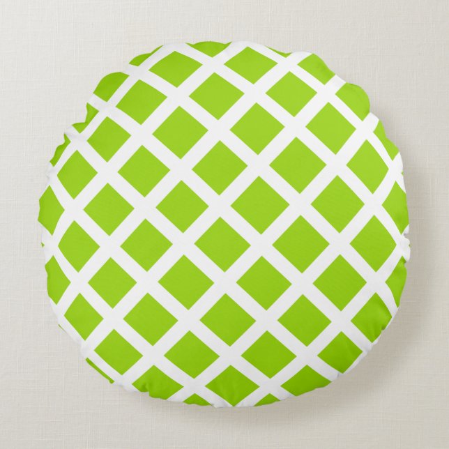 Apple Green Limoen Custom Round Sierkussen Rond Kussen (Voorkant)