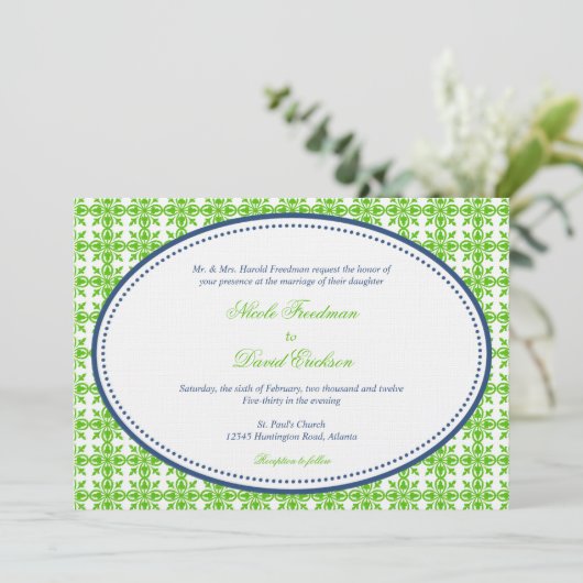 Apple green marvy oval beaded preppy custom bruilo kaart (Staand voorkant)