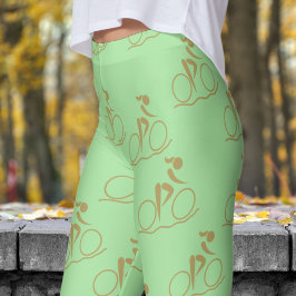 Apple Green Mountainbikepatroon Leggings