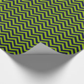 Apple Green, Navy Blu Large Chevron ZigZag Pattern Cadeaupapier (Hoek)