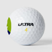 Apple Green Navy Blue 2 Tone Diag Initiaal Monogra Golfballen (Logo)