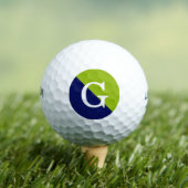 Apple Green Navy Blue 2 Tone Diag Initiaal Monogra Golfballen (Insitu Shirt)